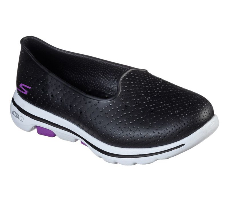 Skechers Cali Gear: Gowalk 5 - Sun Kissed - Womens Slip On Shoes Black/White [AU-EH2894]